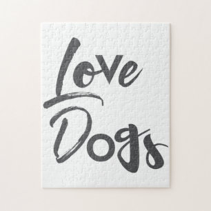 Modern, simple, urban, cool design of Love Dogs Jigsaw Puzzle