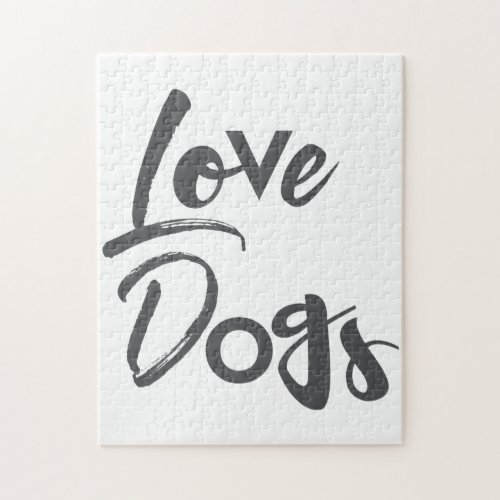 Modern simple urban cool design of Love Dogs Jigsaw Puzzle