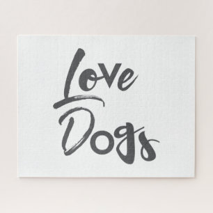 Modern, simple, urban, cool design of Love Dogs Jigsaw Puzzle
