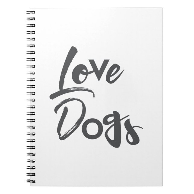 Modern, simple, urban, cool design of Love Dogs Notebook (Front)