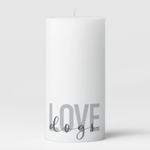 Modern, simple, urban, cool design of Love Dogs Pillar Candle