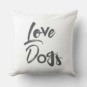 Modern, simple, urban, cool design of Love Dogs Throw Pillow