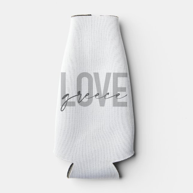 Modern, simple, urban, cool design of Love Greece Bottle Cooler (Front)