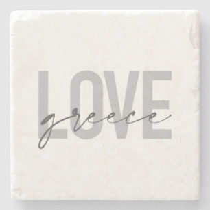 Modern, simple, urban, cool design of Love Greece Stone Coaster
