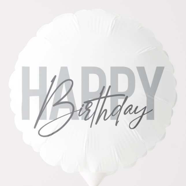 Modern, simple, urban, cool Happy Birthday Balloon (Front)