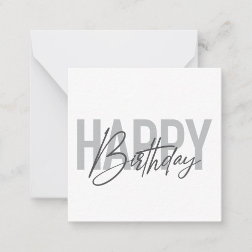 Modern simple urban cool Happy Birthday Note Card
