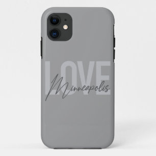 Modern, simple, urban, cool Love Minneapolis iPhone 11 Case