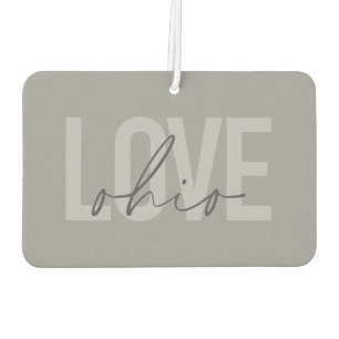 Modern, simple, urban cool trendy design Love Ohio Air Freshener