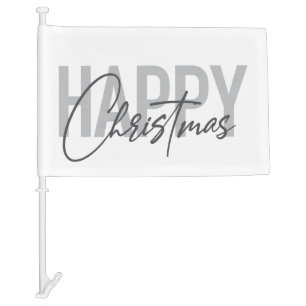 Modern, simple, urban design Happy Christmas Car Flag