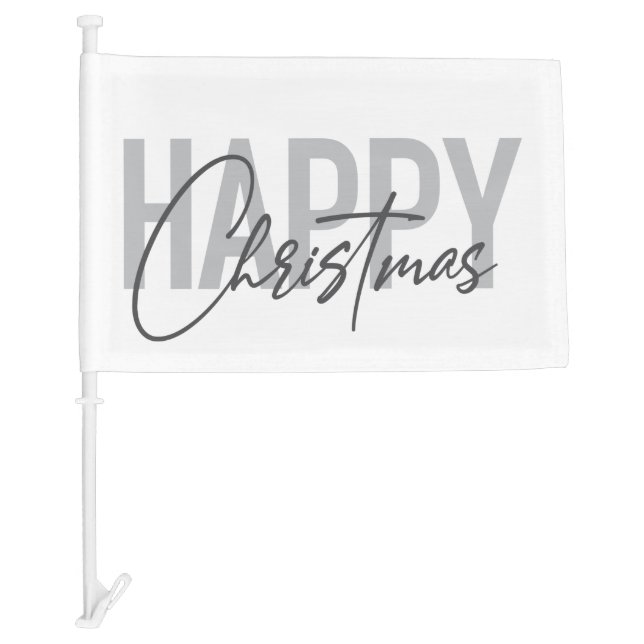 Modern, simple, urban design Happy Christmas Car Flag (Front)