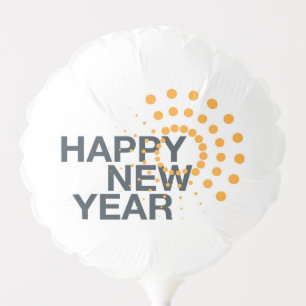 Modern, simple, urban design of "Happy New Year" Balloon