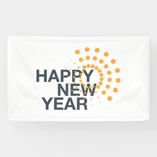 Modern, simple, urban design of "Happy New Year" Banner (Horizontal)