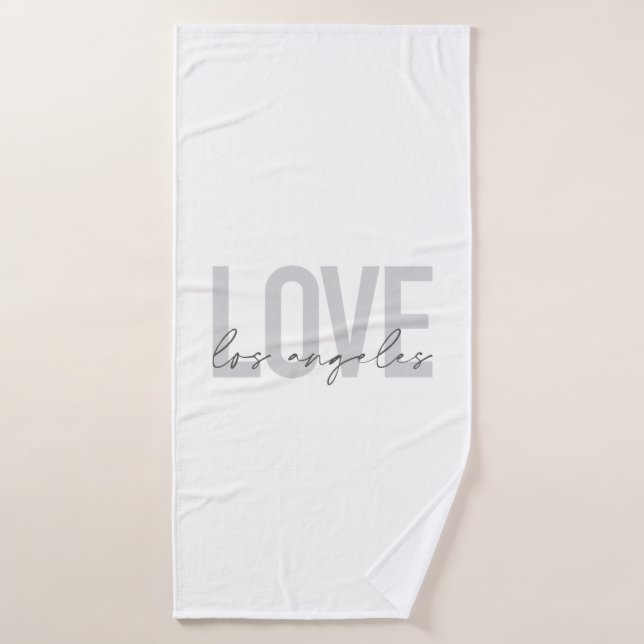 Modern, simple, urban design of Love Los Angeles Bath Towel (Bath Towel)