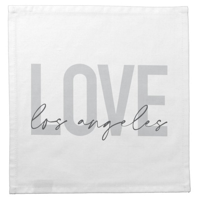 Modern, simple, urban design of Love Los Angeles Cloth Napkin (Front)