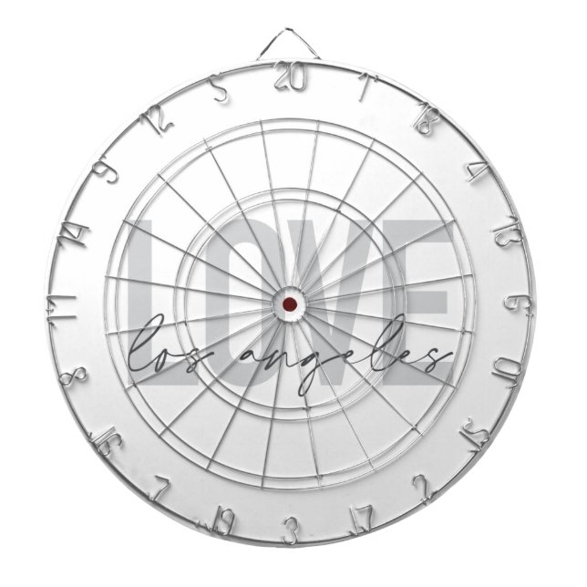 Modern, simple, urban design of Love Los Angeles Dart Board (Front)