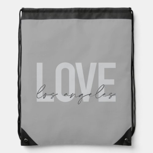 Modern simple urban design of Love Los Angeles Drawstring Bag