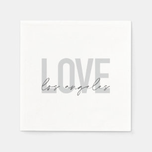 Modern, simple, urban design of Love Los Angeles Napkins