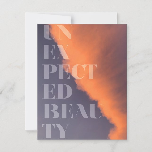 Modern, simple, urban design of Unexpected Beauty Note Card (Front)