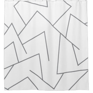 Modern, simple urban, dynamic graphic line pattern shower curtain