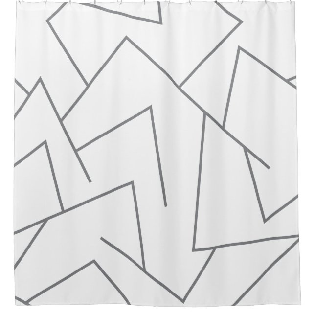 Modern, simple urban, dynamic graphic line pattern shower curtain (Front)