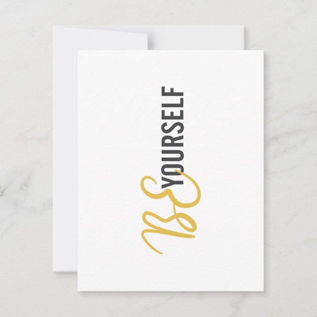 Modern, simple, urban graphic of Be Yourself Note Card (Front)
