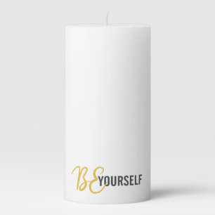 Modern, simple, urban graphic of Be Yourself Pillar Candle