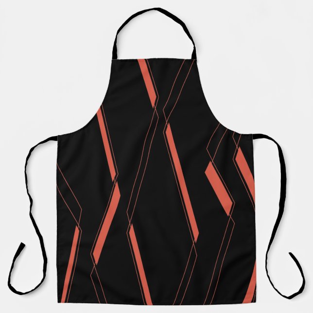 Modern, simple urban plant abstraction graphic art apron (Front)
