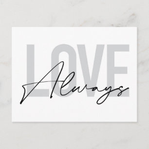 Modern, simple, urban typography "Love Always" Postcard
