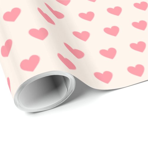 Modern Simple Valentine Pink Hearts Pattern Wrapping Paper