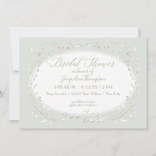 Modern Simple Watercolor Foliage Bridal Shower Invitation
