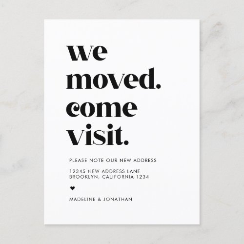 Modern Simple We Moved Come Visit Moving Announcement Postcard