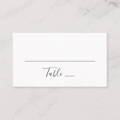 Modern simple wedding Black and white typography Place Card