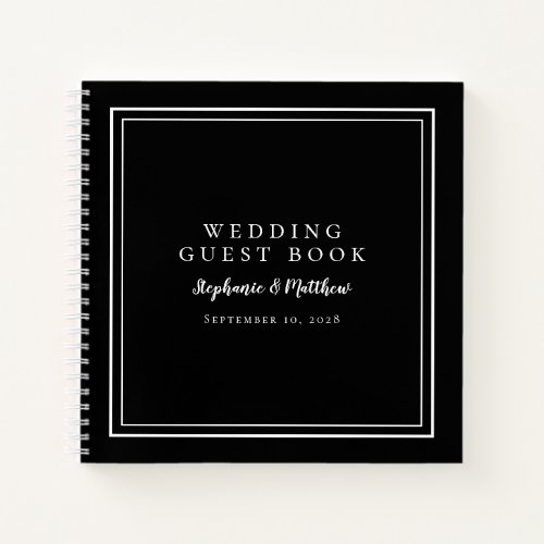 Modern Simple Wedding Black Chic Budget Guest Book