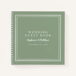 Modern Simple Wedding Budget Guest Book Sage Green