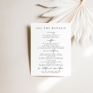Modern Simple Wedding Detais Enclosure Cards