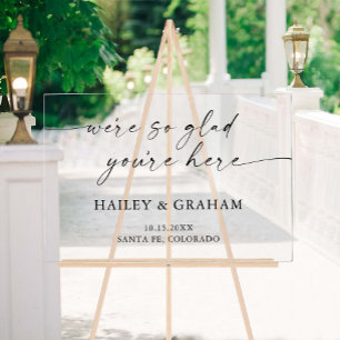 Modern Simple Wedding Elegant Calligraphy Welcome Acrylic Sign