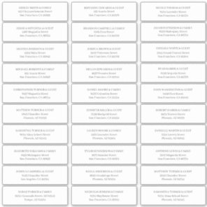 Modern Simple Wedding Guest Names Address Sticker