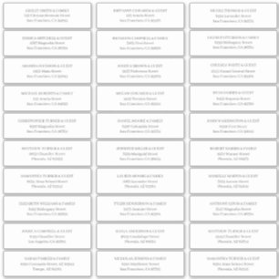 Modern Simple Wedding Guest Names Address Sticker