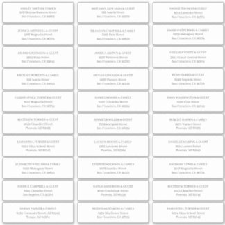 Modern Simple Wedding Guest Names Address Sticker