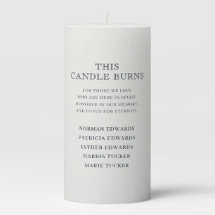 Modern Simple Wedding Memorial Multiple Names Love Pillar Candle