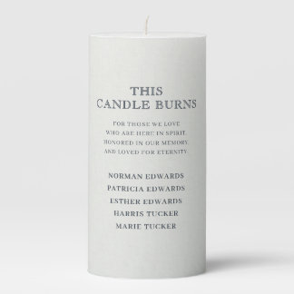 Modern Simple Wedding Memorial Multiple Names Love Pillar Candle