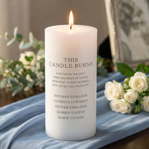 Modern Simple Wedding Memorial Multiple Names Love Pillar Candle