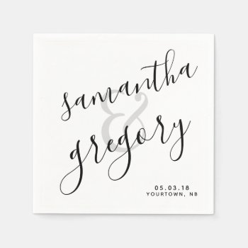 Modern Simple Wedding Napkins Calligraphy by autumnandpine at Zazzle