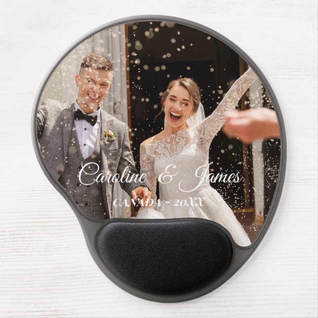 Modern Simple wedding Photo Gel Mouse Pad (Front)