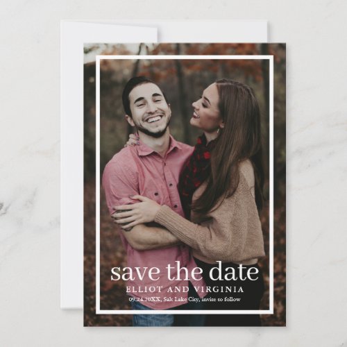 Modern Simple Wedding Photo Save The Date