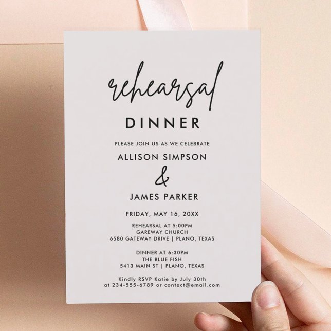 Modern Simple Wedding Rehearsal Dinner Invitation (Creator Uploaded)