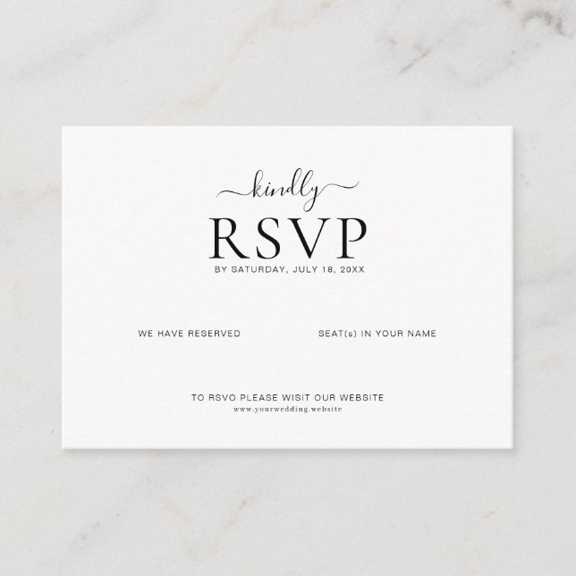 Modern Simple Wedding Response Card (Front)