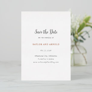 Modern Simple Wedding Save the Date Foil Invitation