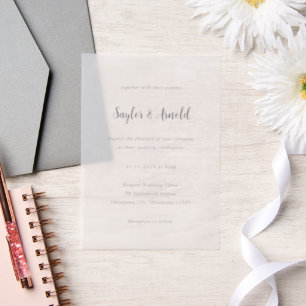 Modern Simple Wedding Vellum Invitations