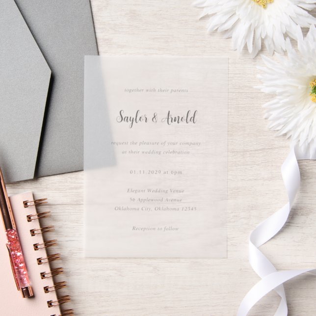 Modern Simple Wedding Vellum Invitations (Wedding)